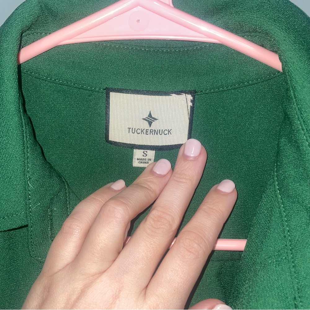 Tuckernuck Hunter Green Crepe Callahan Dress - Picture 8 of 15